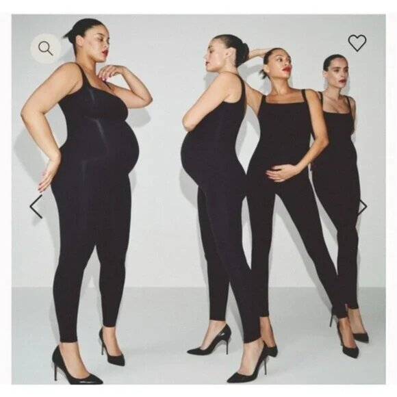 SKIMS Fits Everybody Jumpsuit Catsuit Buttery Soft Onesie Black Size Small - Picture 3 of 7